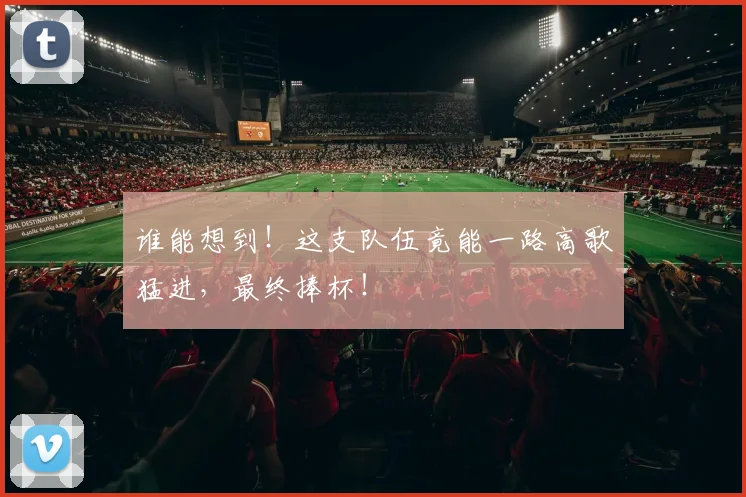 谁能想到！这支队伍竟能一路高歌猛进，最终捧杯！